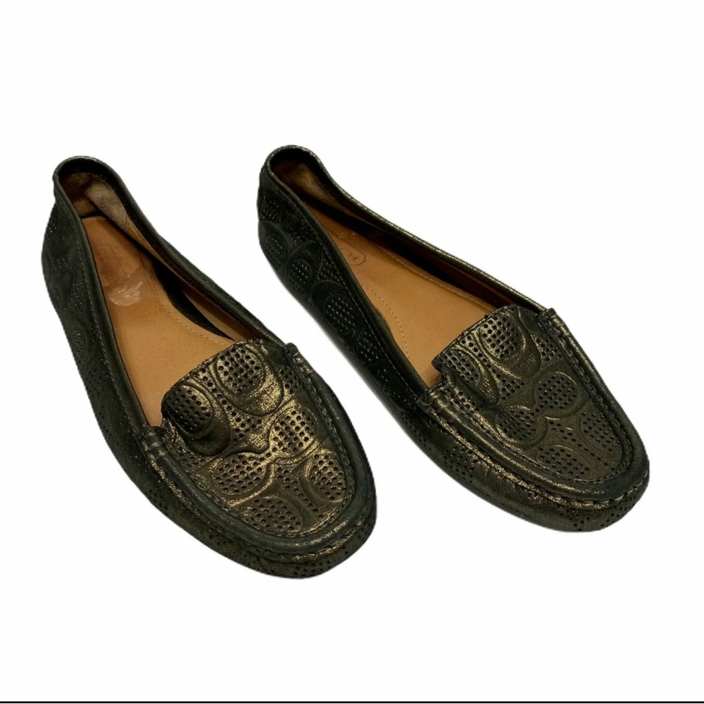 Coach ‘Pat’ Metallic Driving Moccasins Driving Loafers Bronze Rare
Size 6US